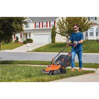 Lawn Mower with Comfort Grip Handle, Push Walk-Behind, Electric, 15" Cutting Width Planification Entrepots Molloy