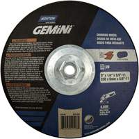 Meule soucoupes Gemini, 9" x 1/4", Arbre 5/8"-11, Oxyde d'aluminium, Type 28 Planification Entrepots Molloy