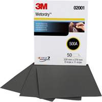 Feuille abrasive 411Q Wetordry, 9" x11", Grain 500, Carbure de silicium Planification Entrepots Molloy