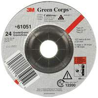 Green Corps Flexible Grinding Wheel, 5" x 1/4", 7/8" Arbor, Ceramic, Type 1 Planification Entrepots Molloy