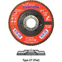 OVATION MEULE LAMELLE41/2X5/811 GRAIN36, 4-1/2" x 5/8"-11, Type 27, Grain 36, Zirconium Planification Entrepots Molloy
