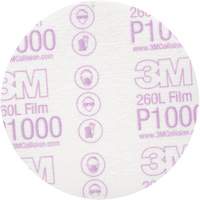 Hookit Finishing Film Disc, 5" Dia., P1000 Grit, Aluminum Oxide Planification Entrepots Molloy