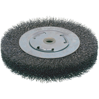 Economy Crimped Wire Wheel Brushes - Wide Face, 6" Dia., 0.014 Fill, 2" Arbor Planification Entrepots Molloy