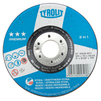 Premium 2-in-1 Grinding Wheel, 5" x 9/32", 7/8" Arbor, Type 27 Planification Entrepots Molloy