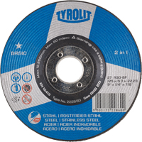 Basic 2-in-1 Grinding Wheel, 4-1/2" x 1/4", 7/8" Arbor, Type 27 Planification Entrepots Molloy