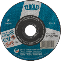 Basic 2 In 1 Cut-Off Wheel, 4-1/2" x 1/16", 7/8" Arbor, Type 1, Aluminum Oxide, 13300 RPM Planification Entrepots Molloy