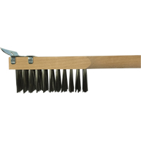 Scratch Brush With Scraper, Stainless Steel, 3 x 10 Wire Rows, 20" Long Planification Entrepots Molloy