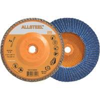 Disque &agrave; lamelles AllSteel, 4-1/2" x 5/8"-11, Type 27, Grain 40, Alumine de zirconium Planification Entrepots Molloy