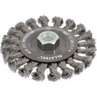 Brosse m&eacute;tallique AllSteel, Dia. 4-1/2", Fils 0,02", Arbre 5/8"-11, Acier Planification Entrepots Molloy
