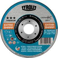 Cerabond X Combination Wheel, 4-1/2" x 5/32", 7/8" Arbor, Type 27, 24 Grit, Ceramic Planification Entrepots Molloy