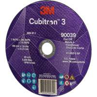 Cubitron 3 Cut-Off Wheel, 7" x 0.09", 7/8" Arbor, Type T27, Ceramic, 8500 RPM Planification Entrepots Molloy