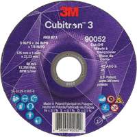 Cubitron 3 Cut-Off Wheel, 5" x 0.04", 7/8" Arbor, Type 27, Ceramic, 60 RPM Planification Entrepots Molloy