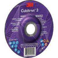 Cubitron 3 Cut-Off Wheel, 5" x 0.04", 7/8" Arbor, Type 27, Ceramic, 60 RPM Planification Entrepots Molloy