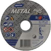 Metal RightCut Right Angle Cut-Off Wheel, 4-1/2" x 0.045", 7/8" Arbor, Type 01/41, Aluminum Oxide, 13580 RPM Planification Entrepots Molloy