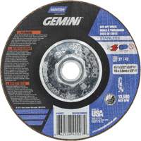 Gemini INOX/SS Right Angle Cut-Off Wheel, 4-1/2" x 3/32", 5/8"-11 Arbor, Type 27/42, Aluminum Oxide, 13580 RPM Planification Entrepots Molloy