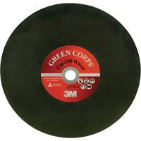 Green Corps Cut Off Wheel, 13-9/10" x 0.118", 1" Arbor, Ceramic, 20000 RPM Planification Entrepots Molloy