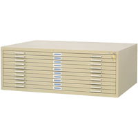 Steel Plan Files, 10 Drawers, 46-3/8" W x 35-3/8" D x 16-1/2" H Planification Entrepots Molloy