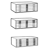 Steel Plan Files, 5 Drawers, 40-3/8" W x 29-3/8" D x 16-1/2" H Planification Entrepots Molloy
