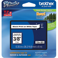 Cartouches de ruban Tze, 9 mm x 314,96" ou 8 m, Noir sur blanc Planification Entrepots Molloy