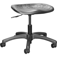Shoptech Ergonomic Industrial Stools, Mobile, Adjustable, 16" - 21-1/2", Polyurethane Seat, Black Planification Entrepots Molloy