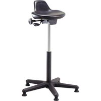Shoptech Ergonomic Industrial Stools, Sit/Stand, Adjustable, 21" - 31", Polyurethane Seat, Black Planification Entrepots Molloy