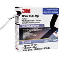 Reclosable Fastener, Hook & Loop, 5 yds x 1", Adhesive, Black Planification Entrepots Molloy