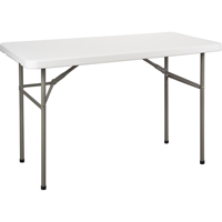 Table pliante, Rectangulaire, 48" l x 24" la, Polyéthylène, Blanc ON598 | Planification Entrepots Molloy