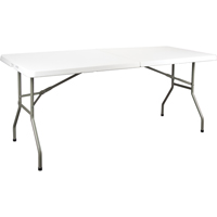 Table se pliant en deux, Rectangulaire, 72" l x 30" la, Polyéthylène, Blanc ON601 | Planification Entrepots Molloy