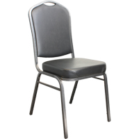 Stacking Chairs, Vinyl, 37" High, 275 lbs. Capacity, Black Planification Entrepots Molloy