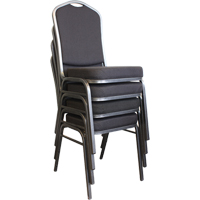 Stacking Chairs, Fabric, 37" High, 275 lbs. Capacity, Black Planification Entrepots Molloy