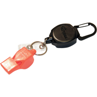 Self Retracting ID Badge and Key Reel with Whistle, Zinc Alloy Metal, 24" Cable, Carabiner Attachment Planification Entrepots Molloy
