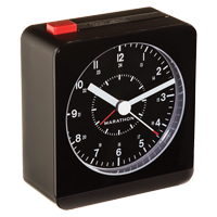 Desk Alarm Clock, Analog, Battery Operated, 3.5" W x 1.5" D x 3.75" H, Black Planification Entrepots Molloy