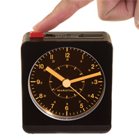 Desk Alarm Clock, Analog, Battery Operated, 3.5" W x 1.5" D x 3.75" H, Black Planification Entrepots Molloy