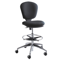 Metro Extended-High Chair, Fabric, Black, 250 lbs. Capacity Planification Entrepots Molloy