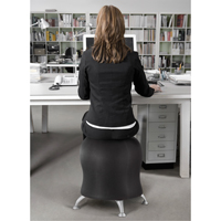 Zenergy Ball Chair, Vinyl, Black, 250 lbs. Capacity Planification Entrepots Molloy