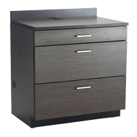Armoire modulaire de base, 3 tiroirs, 36" la x 25" p x 39" h, Nuit d'Asie/noir Planification Entrepots Molloy