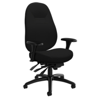 Medium Back Comfort Chair, Polyester, Black, 300 lbs. Capacity Planification Entrepots Molloy