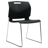 Chaise, Plastique, Hauteur 32-1/2", Capacité 300 lb, Noir OP933 | Planification Entrepots Molloy