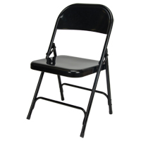 Folding Chair, Steel, Black, 300 lbs. Weight Capacity Planification Entrepots Molloy
