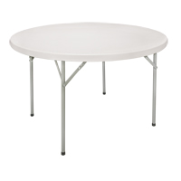 Table pliante, Ronde, 60" l x 60" la, Polyéthylène, Blanc OQ321 | Planification Entrepots Molloy