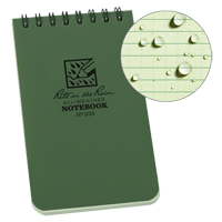 Pocket Top-Spiral Notebook, Soft Cover, Green, 100 Pages, 3" W x 5" L Planification Entrepots Molloy