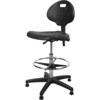 Tabouret robuste et ergonomique, Stationnaire, Ajustable, 39” - 48”, Polyur&eacute;thane Si&egrave;ge, Noir Planification Entrepots Molloy