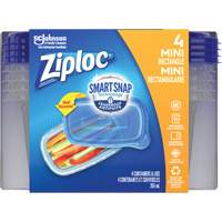 Mini contenants rectangulaires Ziploc<sup>MD</sup>, Plastique, Capacité de 355 ml, Transparent OR133 | Planification Entrepots Molloy