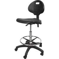 Tabouret robuste et ergonomique, Mobile, Ajustable, 39" - 48", Polyur&eacute;thane Si&egrave;ge, Noir Planification Entrepots Molloy
