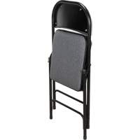 Chaise pliante de luxe en tissu rembourrée, Acier, Gris, Capacité 300 lb OR434 | Planification Entrepots Molloy