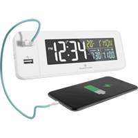 Hotel Collection Fast-Charging Dual USB Alarm Clock, Digital, Battery Operated, White OR489 | Planification Entrepots Molloy