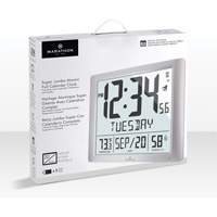 Super Jumbo Self-Setting Wall Clock, Digital, Battery Operated, Silver OR491 | Planification Entrepots Molloy