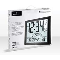 Super Jumbo Self-Setting Wall Clock, Digital, Battery Operated, Black OR492 | Planification Entrepots Molloy