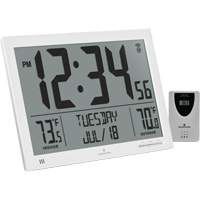 Self-Setting Full Calendar Clock with Extra Large Digits, Digital, Battery Operated, White OR500 | Planification Entrepots Molloy