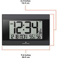 Self-Setting Digital Wall Clock with Auto Backlight, Digital, Battery Operated, Black OR501 | Planification Entrepots Molloy